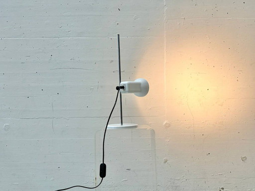 Lámpara de mesa de metal blanco estilo era espacial, década de 1970.