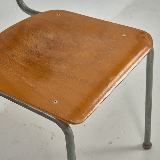 Industrial style chair (c.1950), Dining chairs, Wood, Metal, Brown, Industrieel (photo 10 of 12)