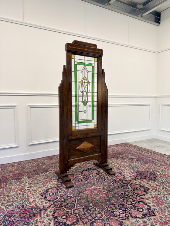 English Colonial Stained Glass Room Screen – Metal (photo 5 of 15)