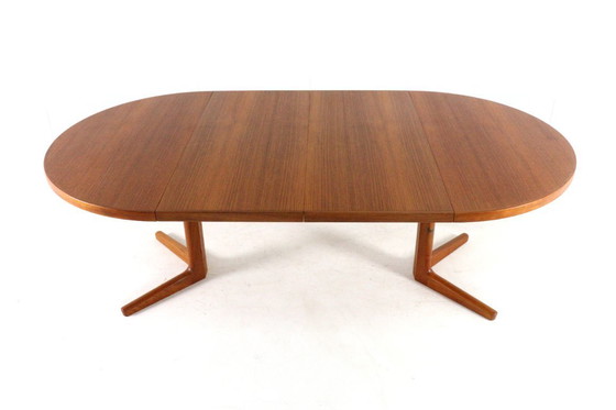 Image 1 of Vejle round 2x extendable dining table vintage Danish