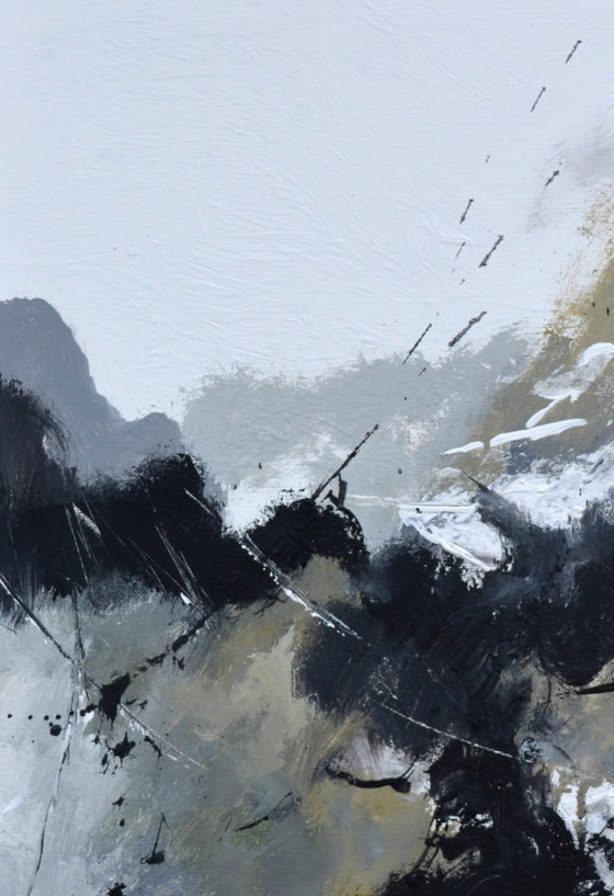Zwarte Noot op Witte Muur – P. Ledent, Schilderijen & Tekeningen, Canvas (photo 2 of 5)