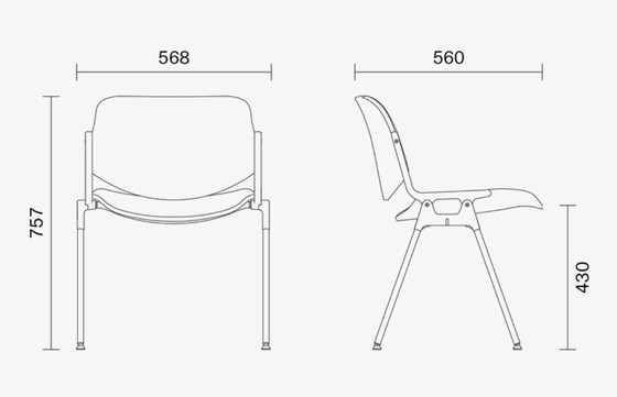 Image 1 of Silla de diseño Castelli, Piretti, estilo moderno de mediados de siglo, industrial