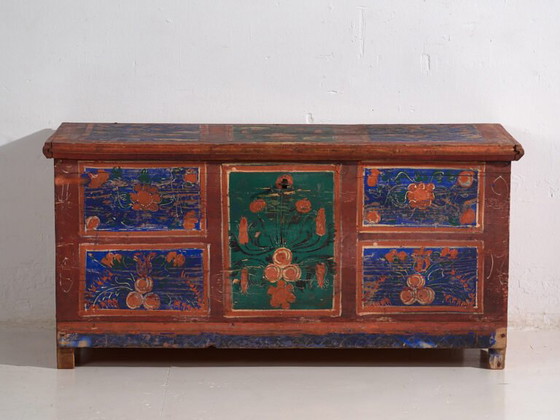 Coffre ancien peint à la main avec motifs floraux (Année 1907) #100 – Commodes (photo 33 of 40)