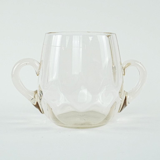 Secchiello per il ghiaccio in vetro, design italiano, anni '70, prodotto in Italia