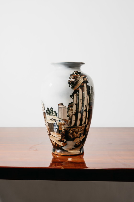 Image 1 of Ceramic Vase with Old Faenza Decoration, Very Rare, 1960s Design Art