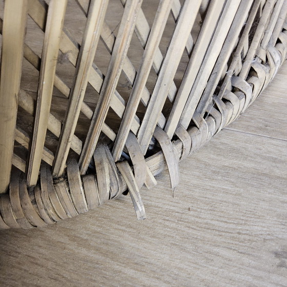 Image 1 of Vintage geweven Rotan / Rattan Stoel / luie bohemian stoel ( lazy Rotan chair )