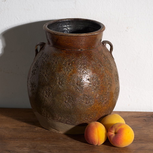Vaso cinese antico in gres smaltato – Cina, circa 1900