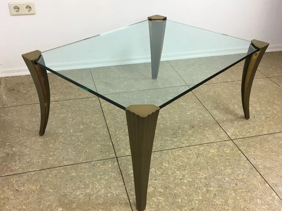 Image 1 of 60's 70's Brutalist Bronze Coffee Table by Peter Ghyczy Space Age Design