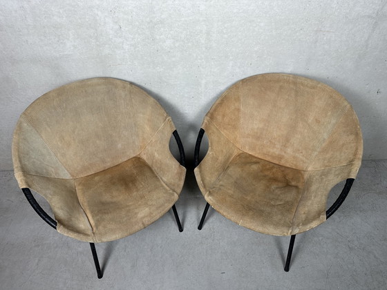 Image 1 of 2x Vintage Ballonstoelen - Lusch Erzeugnis - 1960’s