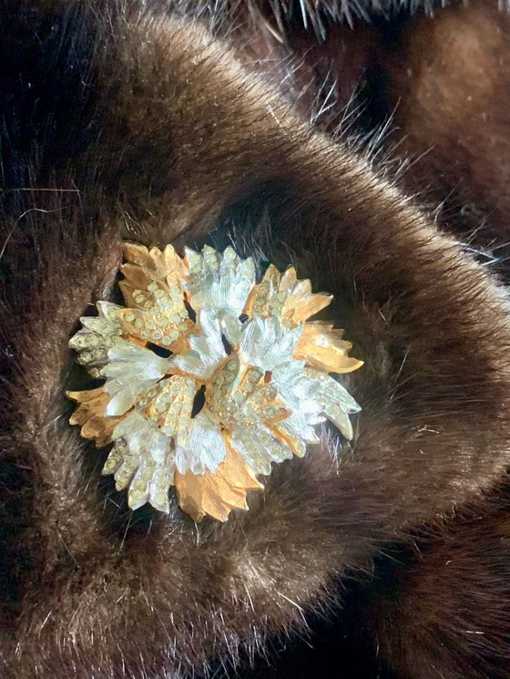 Broche Vintage Pierre Cardin - Style Space Age 3D - Fleur Or Ambré & Rhodium – Cadeaux, Metal, Other (photo 2 of 12)