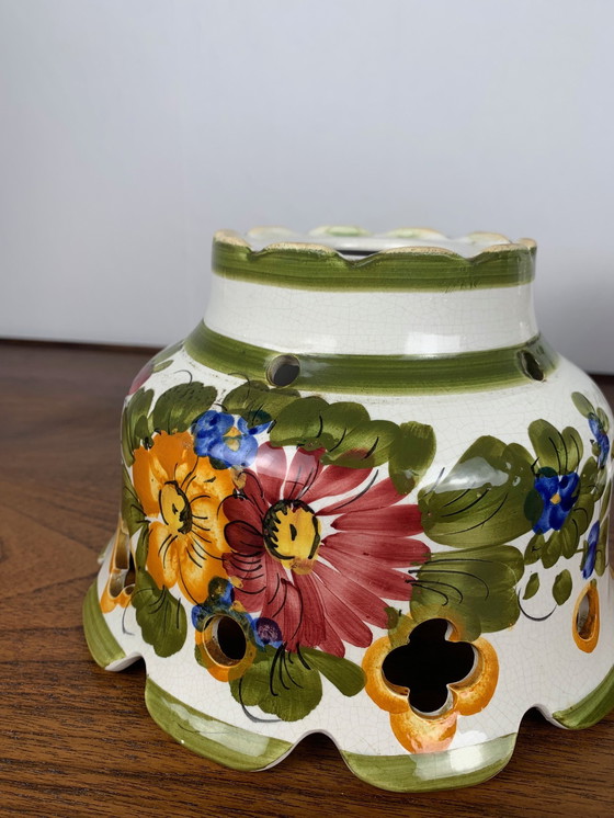 Image 1 of Paar handbeschilderde keramische hanglampen, 1980