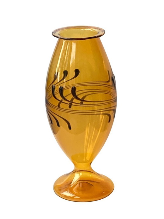 Image 1 of Thuringian glass art Amber vase from Lauscha