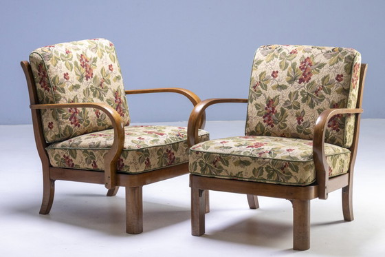 Image 1 of Paire de fauteuils Thonet, structure en bois courbé, années 1940