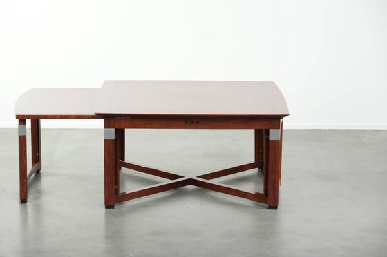 Image 1 of Table basse Art Déco à sections extensibles, signée Schuitema, collection Decoforma