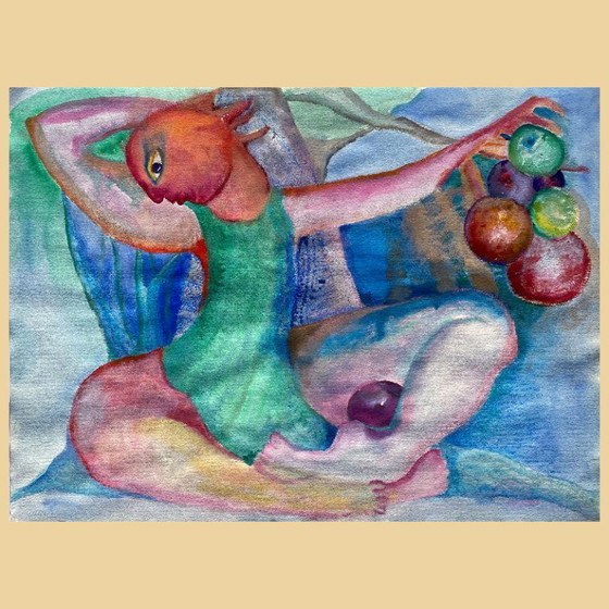 Image 1 of Tableau expressionniste et érotique de N.Boéri Véfour. France années 2000