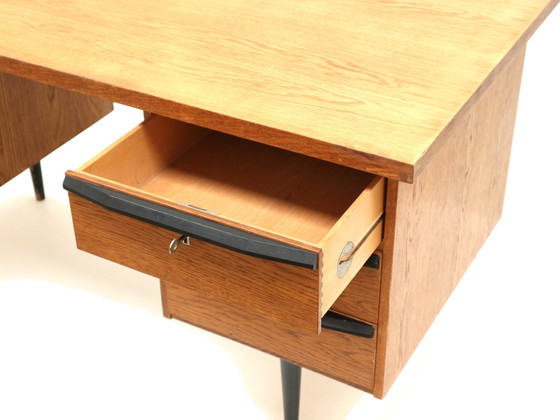 Image 1 of Vintage desk with six drawers on elegant legs