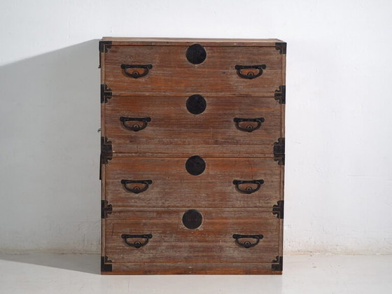 Antique Japanese Tansu Chest of Drawers - Meiji / Taishō Period (c. ) #24 – Iron (photo 32 of 40)