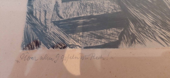 Image 1 of Dessin original de Johann Wolfgang von Goethe, signé Karl Bauer