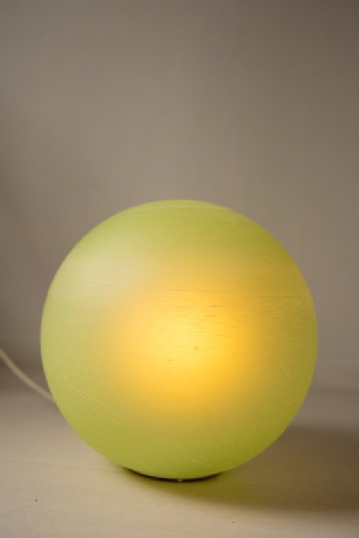 Wolfi Leuchten green glass design globe lamp – "Planets" series
