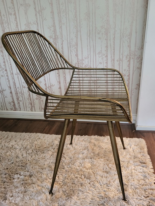 PTMD stoel Wire in koper met armleuning