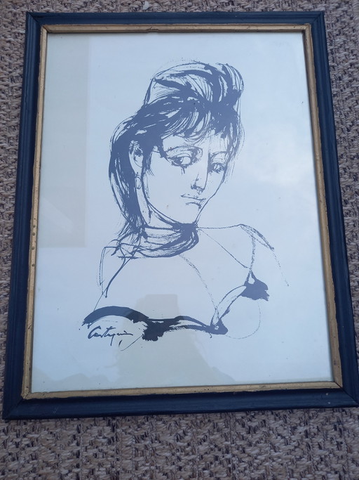 Lithographie Juan Carlos Castagnino – lithos zeefdrukken, Glass, Paper (photo 2 of 5)