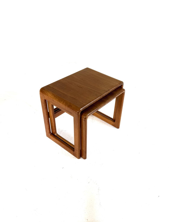 Image 1 of 2x vintage Danish teak side table, Dyrlund ‘80
