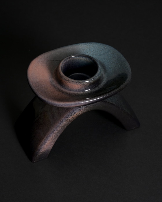 Image 1 of Original Candleholder No. 7345 by Karlsruher Majolika – Mid-Century Modern Ceramic