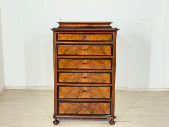 Image 1 of Zeer mooie antieke chiffonière ladekast/wastafel uit circa 1900, Biedermeier-stijl