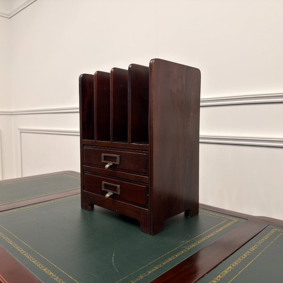 Organizzatore da scrivania classico inglese – Decorazione, Legno, Ottone (photo 3 of 6)