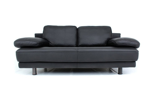 as new! 1 of 2 ROLF BENZ 355 design classic sofa with premium leather in exhibition condition, RP. 4917 Euro, adjustable armrest