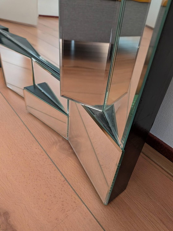 Image 1 of 🟢 Neal Small Stijl Faceted Wandspiegel - Slopes Serie 1970s - Op Art