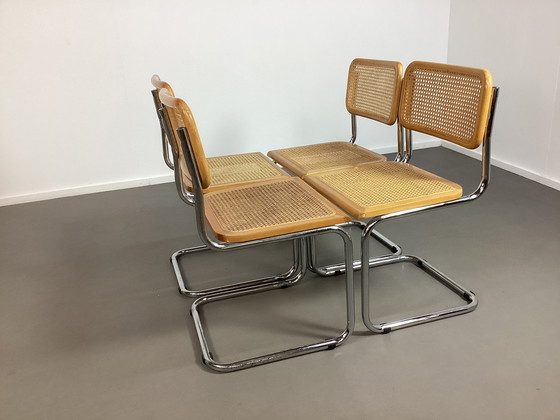 Image 1 of 4 x Marcel Breuer Cesca stoelen rotan seventies 