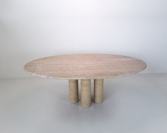 Image 1 of Mario Bellini – Il Colonnato – Italiaanse travertin eettafel, ca. 1980