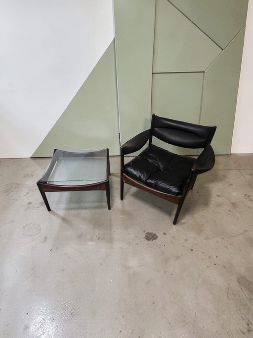 Set di 2 poltrone di design + tavolo Mid Century Kristian Vedel per Søren Willadsen Møbelfabrik Danimarca anni '60