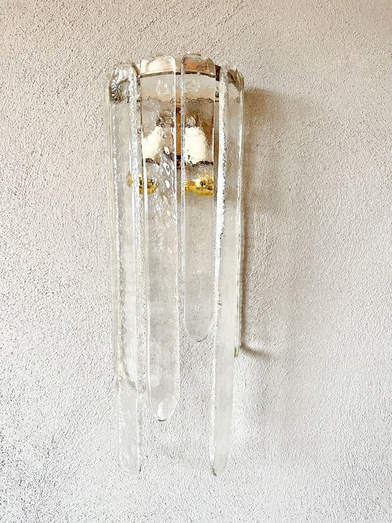 Vintage large Mazegga wall light Nason, Mazzega, Brass, Murano Glass, Gold (photo 2 of 15)