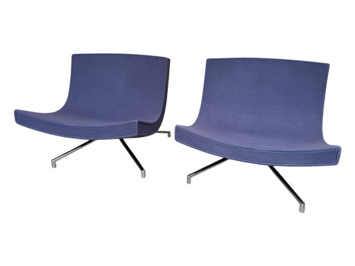 2 Purple Design Armchairs