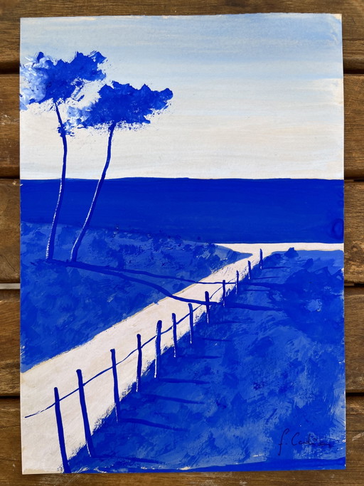 Signed artist's sketch.