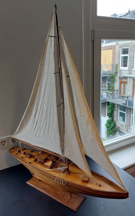 Image 1 of Vintage handgemaakt houten modelschip – Shackleton's Endurance (96 cm)