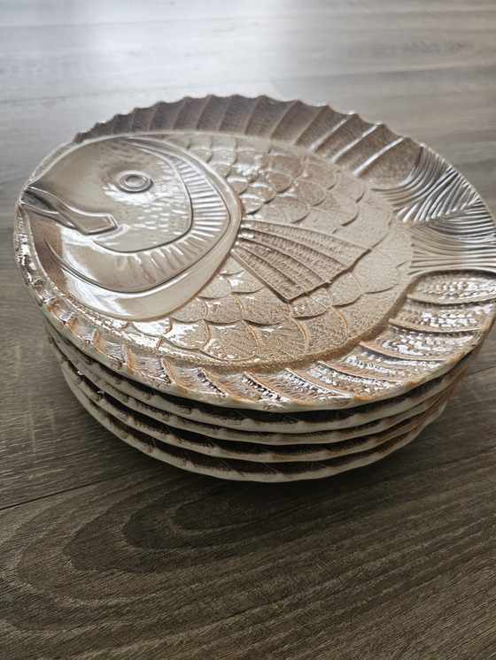 Image 1 of Piatti da pesce Sarreguemines – set di 5 – ceramica francese