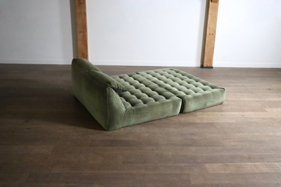Image 1 of Le bambole bed in green velvet By Mario Bellini for B&B Italia, 1970s