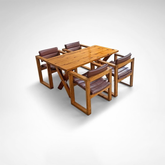 Image 1 of Tavolo da pranzo modernista con gambe a X di Ate van Apeldoorn per Houtwerk Hattem, 1970