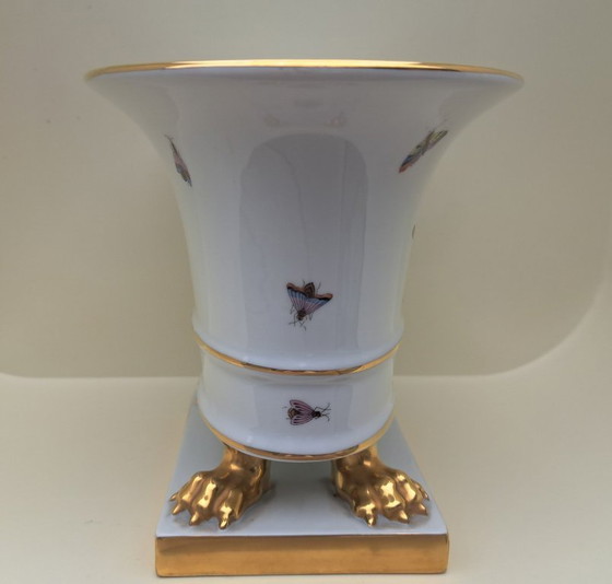 Image 1 of Herend Empire vase/cachepot (6409) on base - Rothschild bird