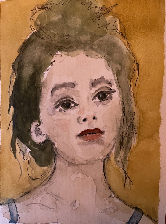 Image 1 of Aquarel ingelijst  “Toet”