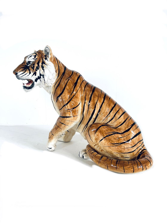 Image 1 of Vintage Italian ceramic tiger '60s