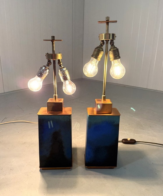 Image 1 of Ensemble de 2 grands pieds de lampe de table des années 1960-70
