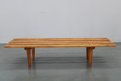 1970er Blumentopfbank aus Holz, Tschechoslowakei