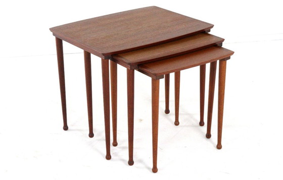 Image 1 of Jørgen Aakjær Jørgensen for Møbelintarsia nesting tables vintage Danish design