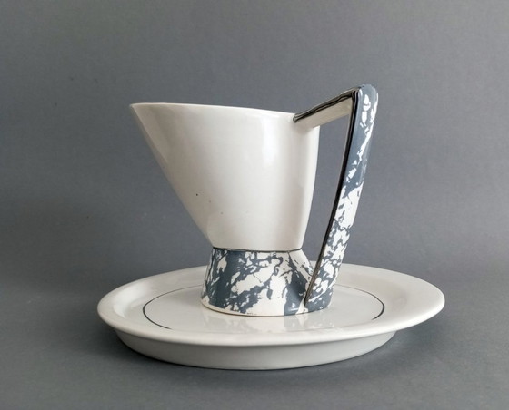 Olga Benedek /Hongaarse DeForma! Groep/ - Memphis Milano/Postmodern "Platina" Luxe Theeservies 1986 (photo 11 of 15)
