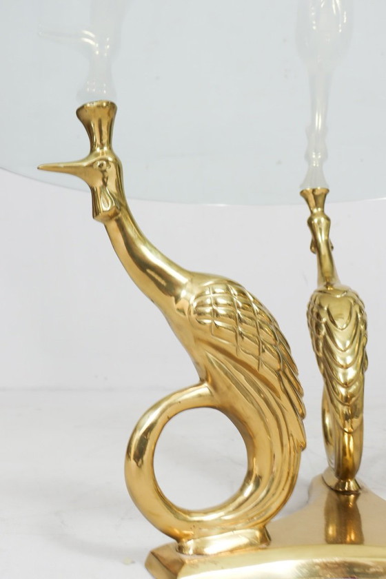 Image 1 of Hollywood Regency Peacock Coffee Table, Skulpturaler Beistelltisch, 1960er Jahre