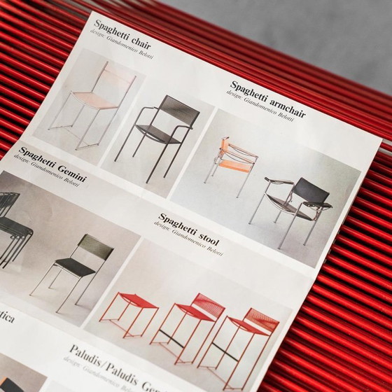 Image 1 of SET DI 6 SEDIE MOD. SPAGHETTI GIANDOMENICO BELOTTI PER ALIAS ANNI '80 MODERNISMO VINTAGE